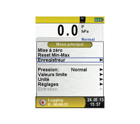 LIGNE BLEUE Fonction datalogging